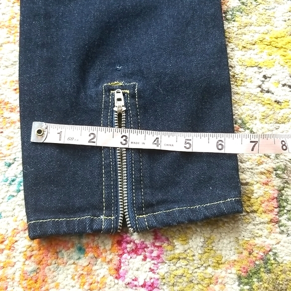 AMO No BOW Denim Crop Ankle Back Zipper SOFT RAW Denim 5 Pocket Zip Jeans 29 NWT - Picture 14 of 16